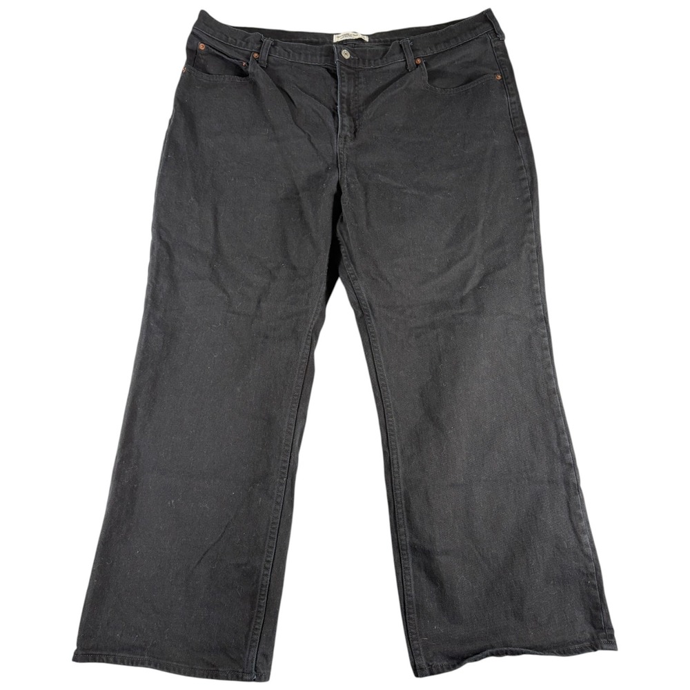 Abercrombie & Fitch Jeans Women 35 Jet Black Washed Relaxed Y2K Workwear Casual